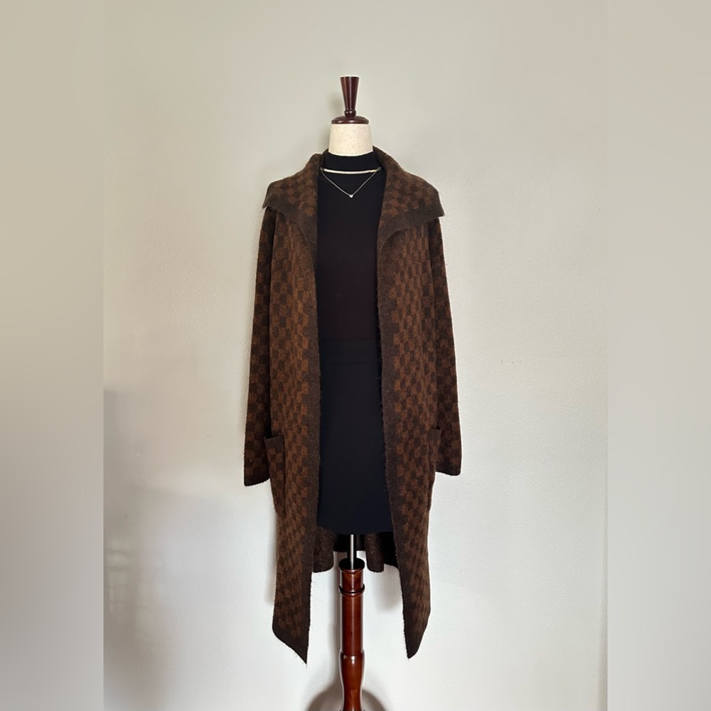 Long Cardigan (Louis Vuitton Checker pattern)